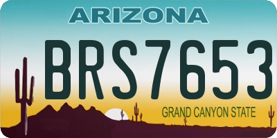 AZ license plate BRS7653