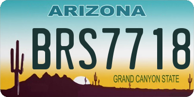 AZ license plate BRS7718