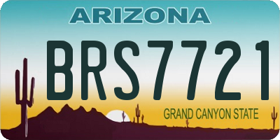 AZ license plate BRS7721