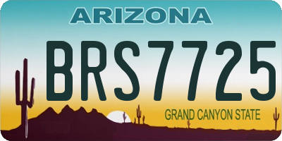AZ license plate BRS7725
