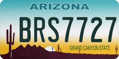 AZ license plate BRS7727