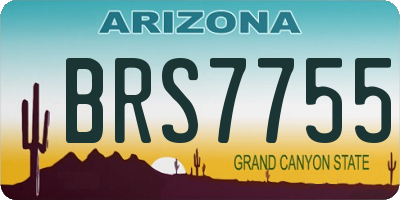 AZ license plate BRS7755