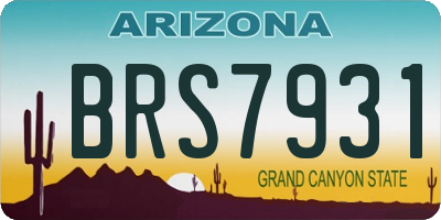 AZ license plate BRS7931