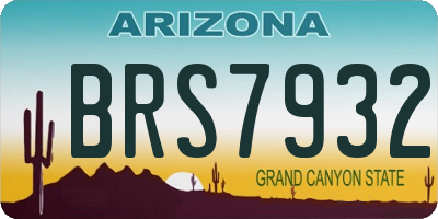 AZ license plate BRS7932