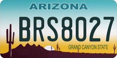 AZ license plate BRS8027
