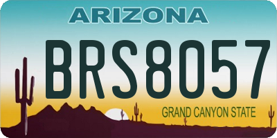 AZ license plate BRS8057