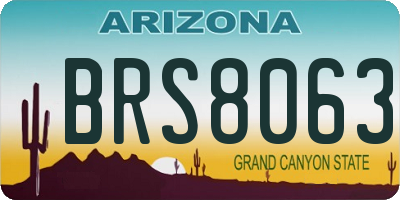 AZ license plate BRS8063