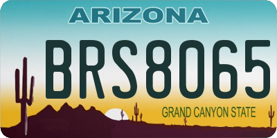 AZ license plate BRS8065