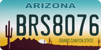 AZ license plate BRS8076