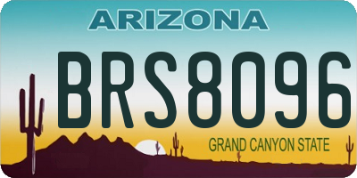 AZ license plate BRS8096
