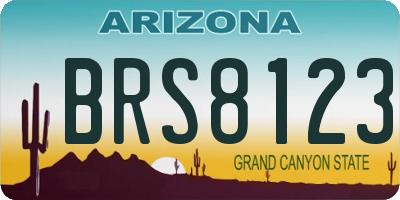 AZ license plate BRS8123