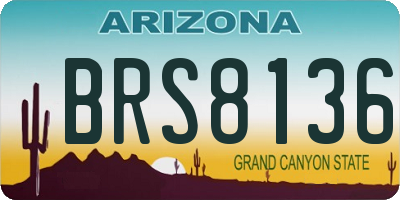 AZ license plate BRS8136