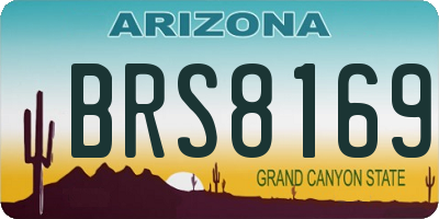 AZ license plate BRS8169