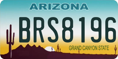 AZ license plate BRS8196