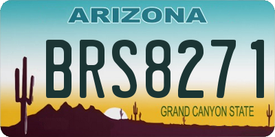 AZ license plate BRS8271