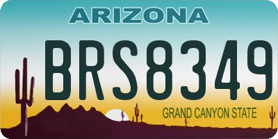 AZ license plate BRS8349