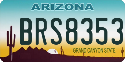 AZ license plate BRS8353
