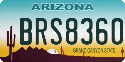 AZ license plate BRS8360