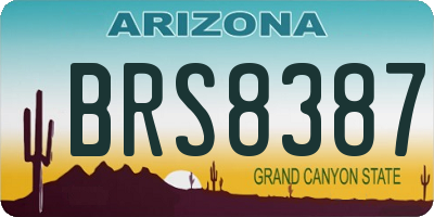 AZ license plate BRS8387