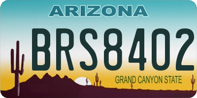 AZ license plate BRS8402