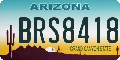 AZ license plate BRS8418