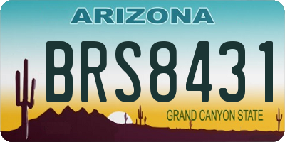 AZ license plate BRS8431