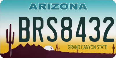 AZ license plate BRS8432