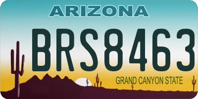 AZ license plate BRS8463