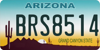 AZ license plate BRS8514