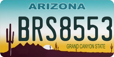 AZ license plate BRS8553