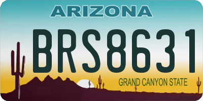 AZ license plate BRS8631