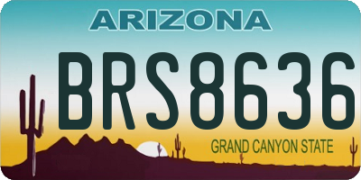 AZ license plate BRS8636
