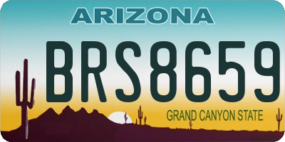 AZ license plate BRS8659