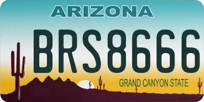 AZ license plate BRS8666