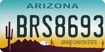AZ license plate BRS8693