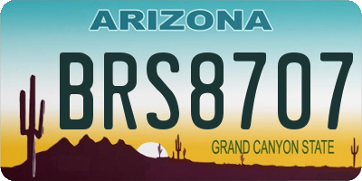 AZ license plate BRS8707
