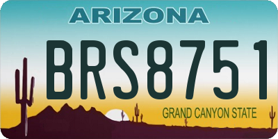 AZ license plate BRS8751