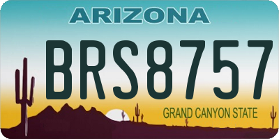 AZ license plate BRS8757
