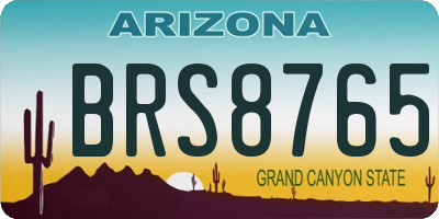AZ license plate BRS8765