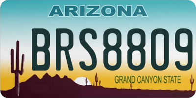 AZ license plate BRS8809