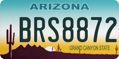 AZ license plate BRS8872