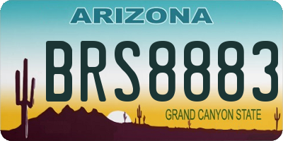 AZ license plate BRS8883