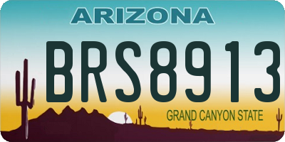 AZ license plate BRS8913