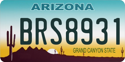 AZ license plate BRS8931