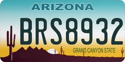 AZ license plate BRS8932