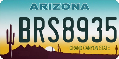 AZ license plate BRS8935