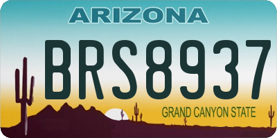 AZ license plate BRS8937