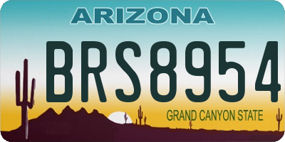 AZ license plate BRS8954