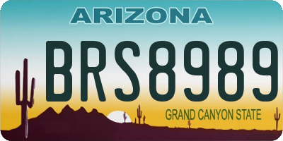 AZ license plate BRS8989