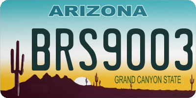 AZ license plate BRS9003